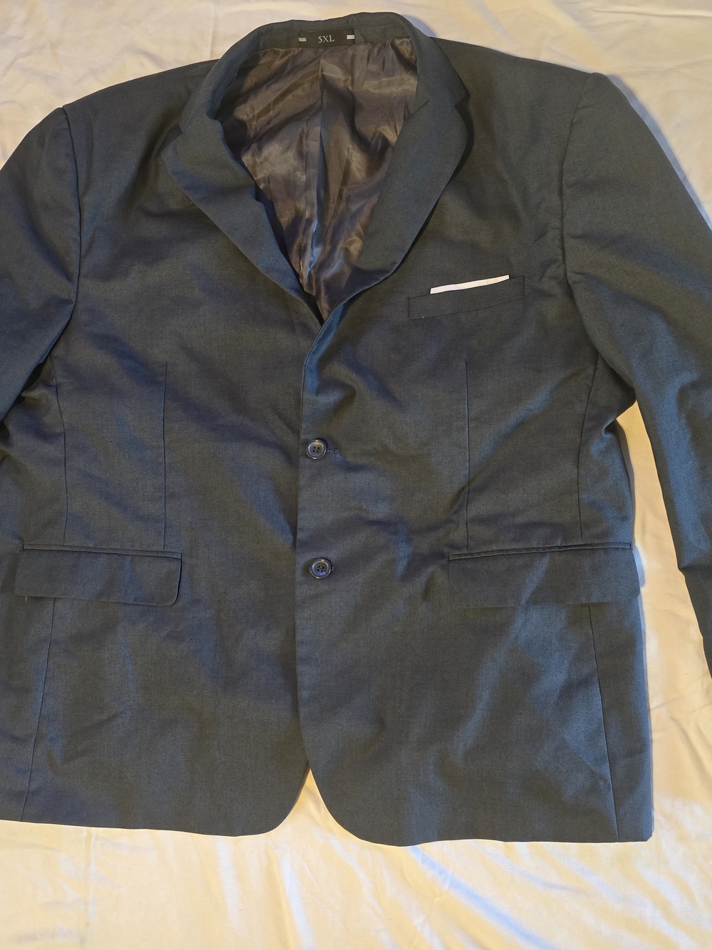 Men's Dark Gray Two-Button Suit Jacket